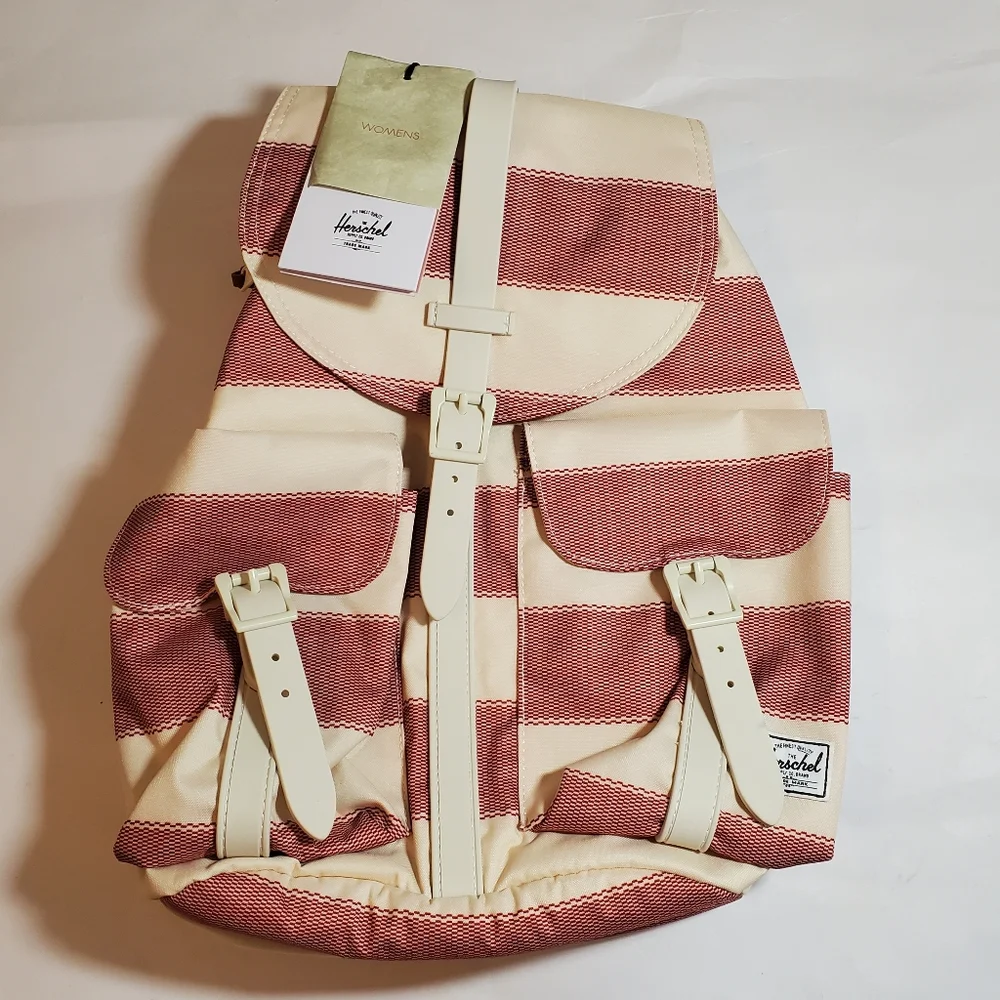 NWT Herschel Supply Company Dawson Backpack Bag in Natural Fouta Striped Print